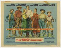 3k128 BIG COUNTRY TC '58 art of Gregory Peck, Charlton Heston Simmons & cast, William Wyler classic