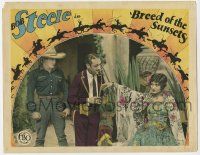 3k607 BREED OF THE SUNSETS LC '28 Bob Steele stares at beautiful Nancy Drexel, great border art!