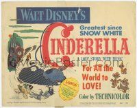 3k172 CINDERELLA TC '50 Disney's classic cartoon love story with music, greatest since Snow White!