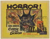 3k188 NIGHT OF THE DEMON TC '57 Tourneur, great artwork of the wackiest monster from Hell!