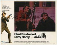 3k647 DIRTY HARRY LC #2 '71 Clint Eastwood with rifle waiting with Reni Santoni, Don Siegel