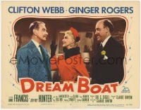 3k658 DREAM BOAT LC #7 '52 close up of smiling Ginger Rogers between Clifton Webb & Fred Clark!