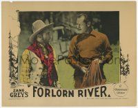 3k687 FORLORN RIVER LC '26 close up of tough cowboy Jack Holt in cool shirt with rope, Zane Grey!