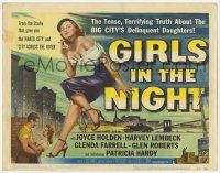 3k217 GIRLS IN THE NIGHT TC '53 great art of barely dressed sexy smoking bad girl Joyce Holden!