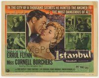 3k252 ISTANBUL TC '57 Errol Flynn & Miss Cornell Borchers in Turkey's city of a thousand secrets!