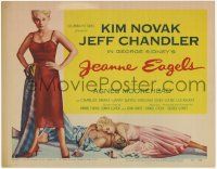3k260 JEANNE EAGELS TC '57 art of sexy Kim Novak full-length & laying with Jeff Chandler!