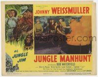 3k750 JUNGLE MANHUNT LC #4 '51 Johnny Weissmuller as Jungle Jim watching native ceremony!