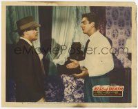 3k756 KISS OF DEATH LC #5 '47 close up of Victor Mature & Brian Donlevy, film noir classic!