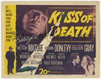 3k286 KISS OF DEATH TC '47 Victor Mature was marked for betrayal, film noir classic!
