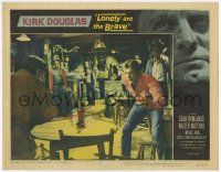 3k784 LONELY ARE THE BRAVE LC #8 '62 Kirk Douglas staring down Bill Raisch in bar fight!
