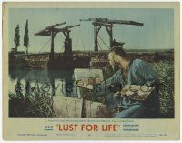 3k790 LUST FOR LIFE LC #3 '56 Kirk Douglas as Vincent Van Gogh sketches old drawbridge near Arles!