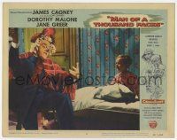 3k795 MAN OF A THOUSAND FACES LC #8 '57 James Cagney as Lon Chaney Sr dressed as old lady for son!