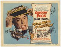 3k324 MAN WITH A MILLION TC '54 Gregory Peck picks up a million babes & laughs, by Mark Twain!