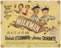 3k328 MILKMAN TC '50 wacky art of Donald O'Connor, Jimmy Durante & sexy Piper Laurie on cow!