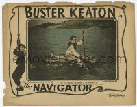 3k831 NAVIGATOR LC '24 classic image of Kathryn McGuire using Buster Keaton in diving suit as raft!