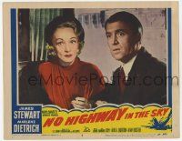 3k840 NO HIGHWAY IN THE SKY LC #2 '51 close up of worried James Stewart & Marlene Dietrich!