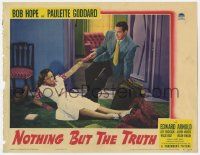 3k845 NOTHING BUT THE TRUTH LC '41 Bob Hope helps sexy Paulette Goddard get up after falling!