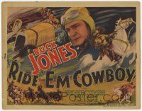 3k378 RIDE 'EM COWBOY TC '36 montage art of Buck Jones as cowboy on horse & as race car driver!