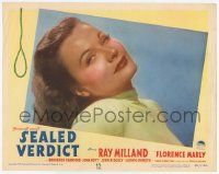 3k899 SEALED VERDICT LC #1 '48 best close portrait of beautiful Florence Marly + noose border art!