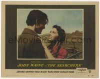 3k047 SEARCHERS LC #3 '56 John Ford classic, super close up of Jeff Hunter and smiling Vera Miles!