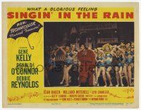 3k908 SINGIN' IN THE RAIN LC #6 '52 Gene Kelly dancing in baggy pants costume with 8 sexy girls!