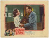 3k910 SO YOUNG, SO BAD LC #5 '50 c/u of Paul Henreid smiling at pretty Catherine McLeod!