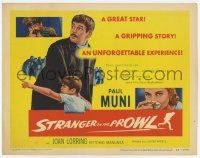 3k441 STRANGER ON THE PROWL TC '53 only a woman's love could save Paul Muni from destruction!