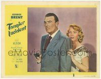 3k934 TANGIER INCIDENT LC '53 pretty Mari Aldon stands behind George Brent pointing his gun!