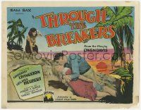 3k469 THROUGH THE BREAKERS TC '28 Margaret Livingston kissing her lover as island girl watches!