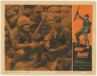 3k975 WAR HUNT LC #1 '62 close up of John Saxon & Robert Redford in his first starring role!