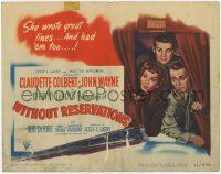 3k524 WITHOUT RESERVATIONS TC '46 art of John Wayne, Claudette Colbert & Don DeFore + train!