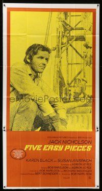 3p315 FIVE EASY PIECES int'l 3sh '70 great close up of Jack Nicholson, directed by Bob Rafelson!