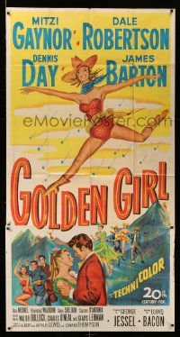3p327 GOLDEN GIRL 3sh '51 art of sexy Mitzi Gaynor, Dale Robertson & Dennis Day, musical!