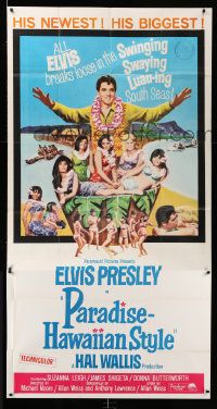 3p407 PARADISE - HAWAIIAN STYLE 3sh '66 Elvis Presley on the beach with sexy tropical babes!