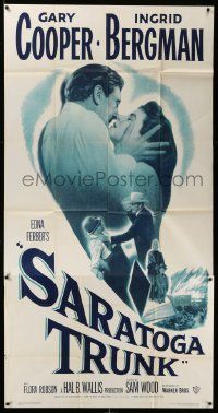 3p430 SARATOGA TRUNK 3sh R54 c/u of Gary Cooper about to kiss Ingrid Bergman, by Edna Ferber!