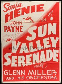 3p003 SUN VALLEY SERENADE 2sh R40s Sonja Henie, John Payne, Glenn Miller and His Orchestra!