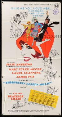 3p458 THOROUGHLY MODERN MILLIE 3sh '67 Bob Peak art of singing & dancing Julie Andrews!