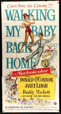 3p478 WALKING MY BABY BACK HOME 3sh '53 artwork of dancing Donald O'Connor & sexy Janet Leigh!
