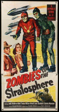 3p490 ZOMBIES OF THE STRATOSPHERE 3sh '52 cool art of aliens with guns including Leonard Nimoy!