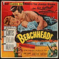 3p062 BEACHHEAD 6sh '54 United States Marine Tony Curtis makes the jungle steam with Mary Murphy!