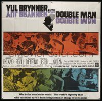 3p086 DOUBLE MAN 6sh '67 cool montage of Yul Brynner & sexy Britt Ekland + negative image!