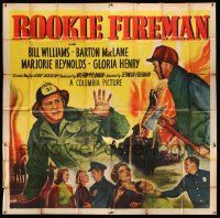 3p163 ROOKIE FIREMAN 6sh '50 Barton MacLane, great montage art of firefighters in action!