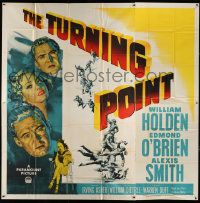 3p194 TURNING POINT 6sh '52 William Holden, Edmond O'Brien, Alexis Smith, cool film noir art!