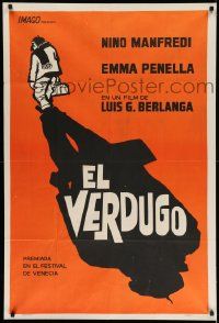 3p881 EXECUTIONER Argentinean '63 Luis Garcia Berlanga's El Verdugo, cool shadow artwork!