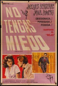 3p883 FEAR NO MORE Argentinean '61 artwork of Jacques Bergerac & pretty Mala Powers!