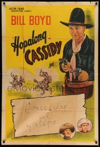 3p900 HOPALONG CASSIDY Argentinean '40s great art of William Boyd with two guns!