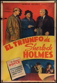 3p984 TRIUMPH OF SHERLOCK HOLMES Argentinean '40s art of Arthur Wontner as Sherlock Holmes!
