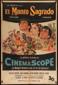 3p952 ROBE Argentinean '53 Richard Burton & Jean Simmons in the greatest story of love & faith!
