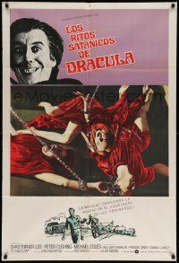 3p960 SATANIC RITES OF DRACULA Argentinean '73 Christopher Lee as Count Dracula w/ Vampire Brides!