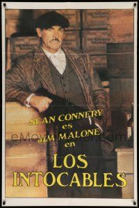 3p989 UNTOUCHABLES teaser Argentinean '87 cool portrait of Sean Connery as Malone, Brian De Palma!
